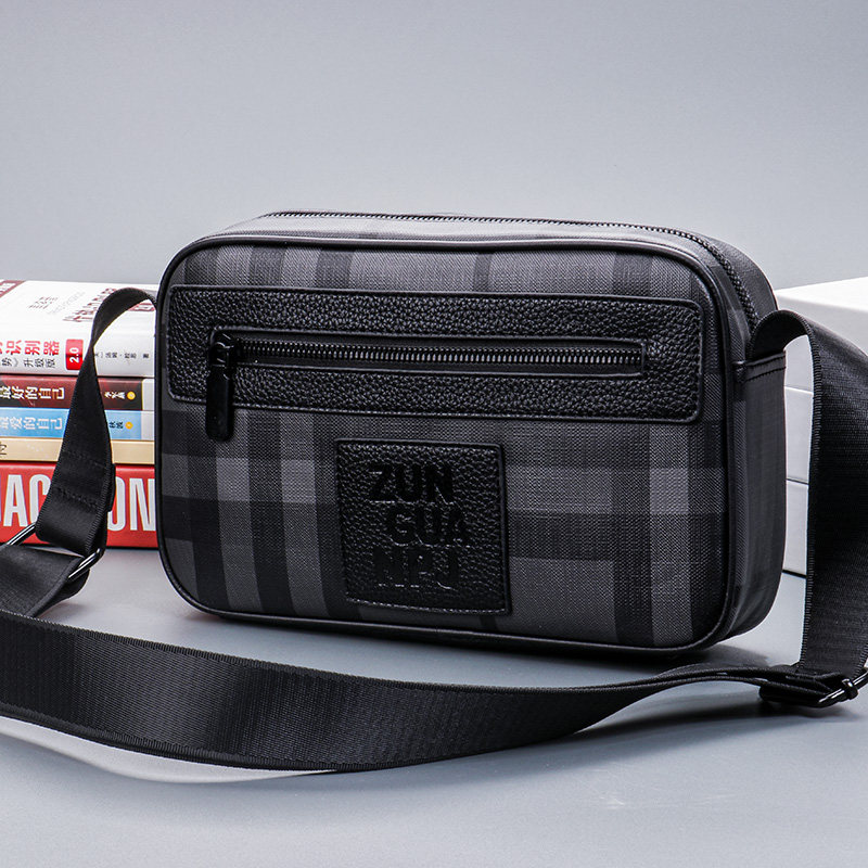 Men's bag bag bag bag bag large capacity business leisure lattice trend small bag male trend