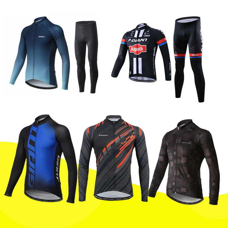 Jie'an cycling clothing long suit mountain road bicycle long jacket breathable quick-drying autumn and winter men's sports custom