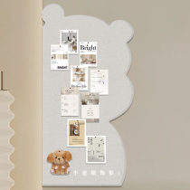 Childrens room photo wall felt board bedroom wall decoration wall sticker background message board punch-free cork board self-adhesive