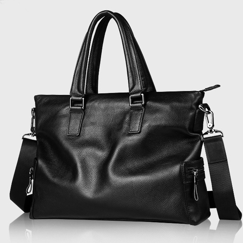 Man Bag Handbag Crossbar Bull Leather Leisure Skew Satchel Soft Leather Computer Bag Leather Bag Men's Briefcase Genuine Leather Business-Taobao