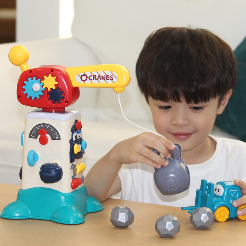 Children's tower crane 2-year-old puzzle toy 3 boys engineering car gondola boy baby hanger girl crane