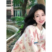 Pink gentle sweater female small autumn and winter sweet and lazy Korean style outer wear soft glutinous pullover sweater top