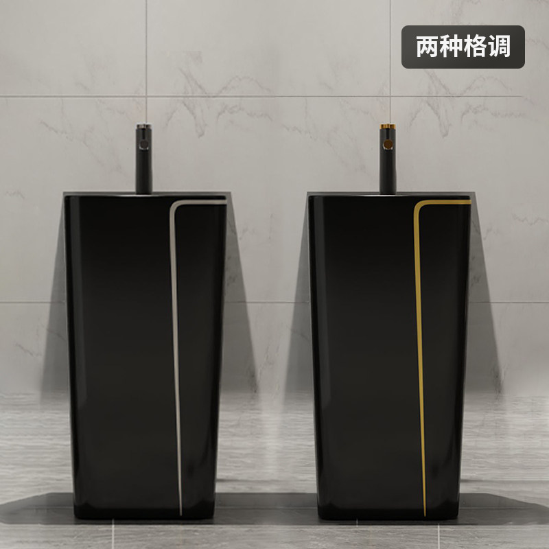 Black column basin WASH BASIN INTEGRATED FLOOR TYPE CERAMIC DRESSING ROOM BALCONY MINIMA MODERN SMALL HOUSE TYPE WASHBASIN