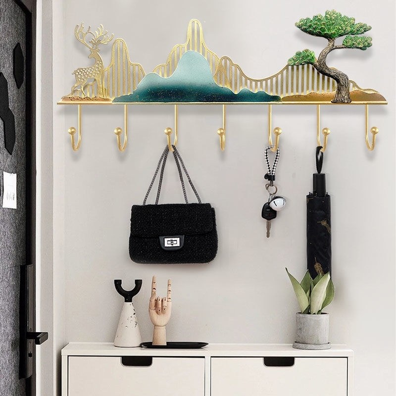 [USD 47.55] entrance hanging clothes rack creative wall hanging clothes ...