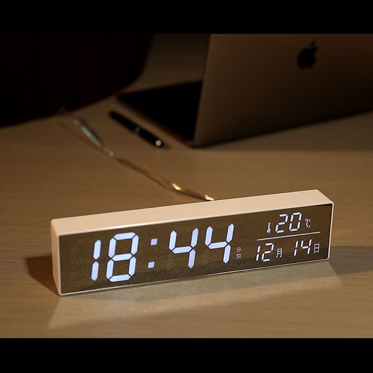 Tech Sensations Clock New Products Led Big Screen Electronic Bell Creative Mirror Plug-in Electric Alarm Clock Voice Newspaper Square Table Clock