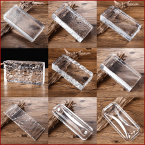 Glass brick partition wall solid crystal brick screen transparent hot melt brick wall color background wall super white ice crystal