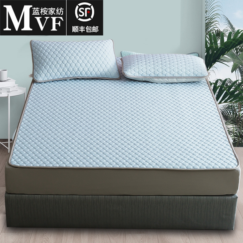 Class A Thai latex mat three-piece bed cover style ice silk mat 1 5 m 1 8m bed foldable washable summer