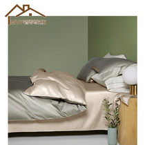 MVF100 full cotton pure cotton light and luxurious bed with three bed linen beds with four pieces of cover in summer grinding woolen satin bed