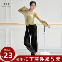 Classical dance body rhyme gauze performance suit female elegant Chinese style clothing female short top autumn elegant practice suit female