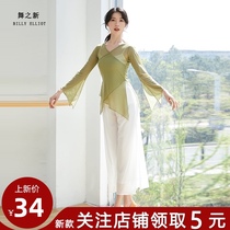 Classical dance gauze clothes short clothing summer performance clothes Female elegant Chinese style fairy training clothes Body rhyme practice clothes