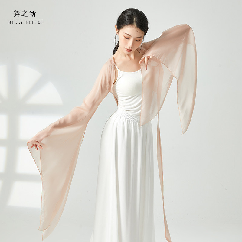 古典舞身韵纱衣表演服飘逸外披基训上衣女演出服仙气服装练功服冬
