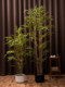 New Chinese-Style Artificial Bamboo Large Green Plant Potted Decoration for Living Room Indoor Fake Tree Landscaping Ornament Courtyard Partition