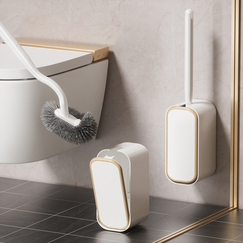 Toilet brush, household toilet no dead corner cleaning brush, bathroom wall-mounted toilet brush, long-handled bristle brush