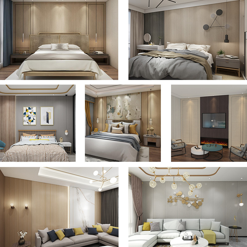 Self-installing quick installation wall surface bamboo wood fiber integrated wall panel stone plastic board wall panel whole house decoration board bedroom background