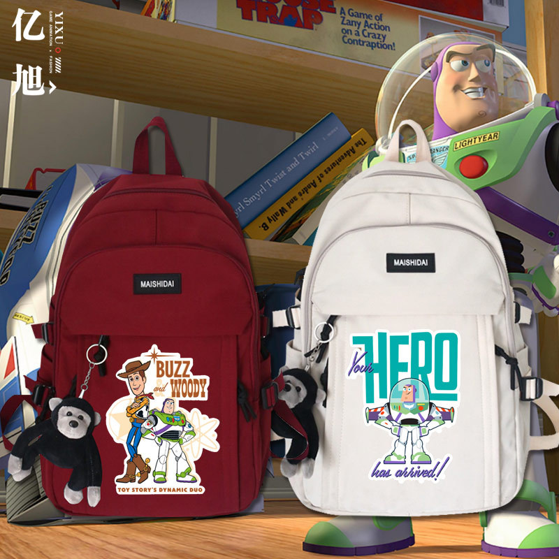 Toy Story Buzz Lightyear Woody Anime Large-Capacity School Bag for Primary and Secondary School Students, Fashionable Backpack for Men and Women Tt