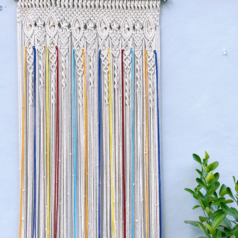 Cotton Rope Punch-Free Hand-Woven Colorfulful Door Curtain Scandinavian B&B Hotel Hanging Partition Thread Curtain Moroccan Style Beauty Cotton Rope Punch-Free Hand-Woven Colorfulful Door Curtain Scandinavian B&B Hotel Hanging Partition Thread Curtain Moroccan Style Beauty