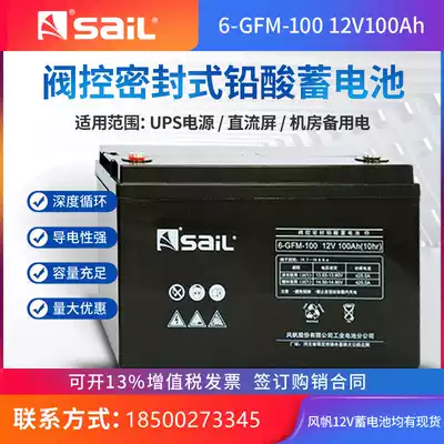 Sail 12V100AH valve-controlled lead-acid maintenance-free battery 6-GFM-100 computer UPS DC screen