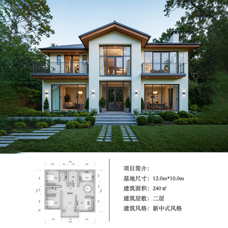 三层现代风格别墅设计图,简约乡村楼房定制建筑,农村自建房新风尚🏡 -样图-淘宝百科网