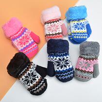 New winter warm plus velvet thickened double-layer gloves with wool mittens childrens bag covers for men and women manufacturers