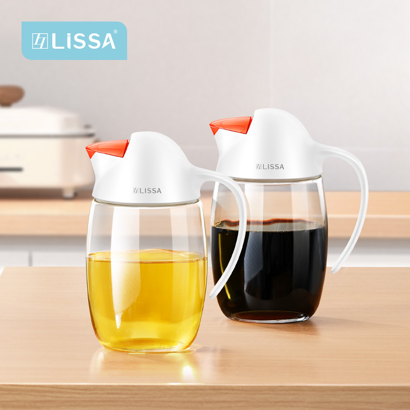 lissa glass leak-proof oil pot soy sauce bottle home kitchen large oil pot pot seasoning bottle automatic opening and closing oil bottle