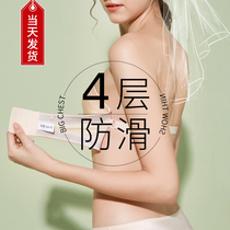 Bride underwear woman with large chest shoulder wear dress bridesmaid small chest big wedding dress anti-skid bra gathering