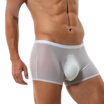 Ice silk simple and comfortable translucent mens underwear breathable boxer shorts summer thin cool and comfortable pants