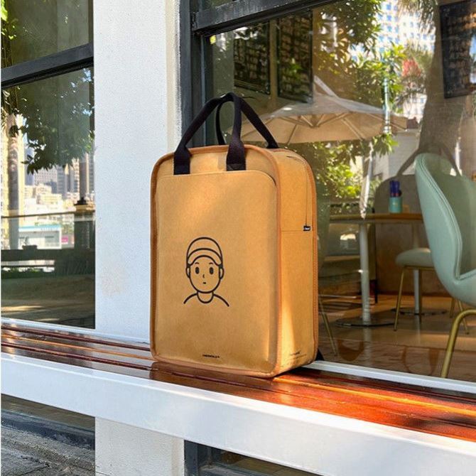 Bag ins Tide Cool Little Crowd Washable Kraft Paper Bag Square Shoulders Bag Day Ensemble Men And Women Retro Double Shoulder Bag