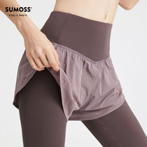 SUMOSS anti-embarrassing fake two pieces of sports pants womens high waist gym quick-dry running pants yoga pants wear autumn