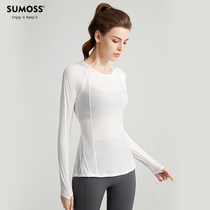 SUMOSS ultra-thin quick-drying yoga suit womens shirt long sleeve slim back sports shirt running training suit T-shirt