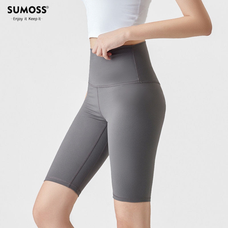 Sumoss Super High Waist Naked Yoga Five-Scale Trousers Gym Running Strong Sports Shorts Outside Summer Thin