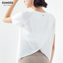 SUMOSS ultra-thin quick-drying breathable short sleeve yoga top beauty back sports fitness clothing womens blouse summer thin model
