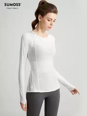 SUMOSS ultra-thin quick-drying yoga suit women's shirt long sleeve slim back sports shirt running training suit T-shirt