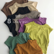 Barabbala sleeveless shoulder ~ soft glutinous bamboo cotton ~ childrens T shirt pure cotton short summer thin wear for men and women