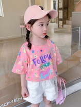 Child Thai Girl Short Sleeve Pure Cotton T-Shirt Summer Dress Slim Fit New Female Baby Blouse Children Half Sleeve Summer Girl Child