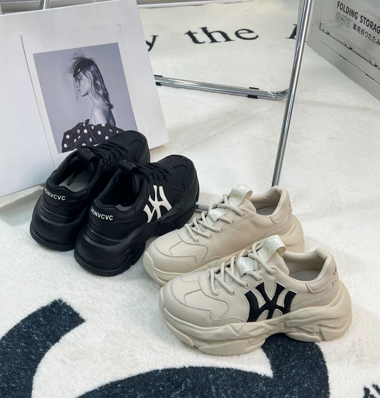 Новые корейские Yankees NY daddy shoes с толстой подошвой, унисекс для мужчин и женщин, студенты, универсальные кроссовки для спорта и повседневной носки