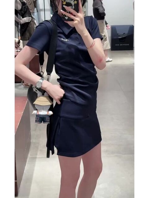 Super Nice-Looking New Summer Casual Sports Style High-End Elegant Polo Collar Short-Sleeved T-Shirt and Skirt Suit