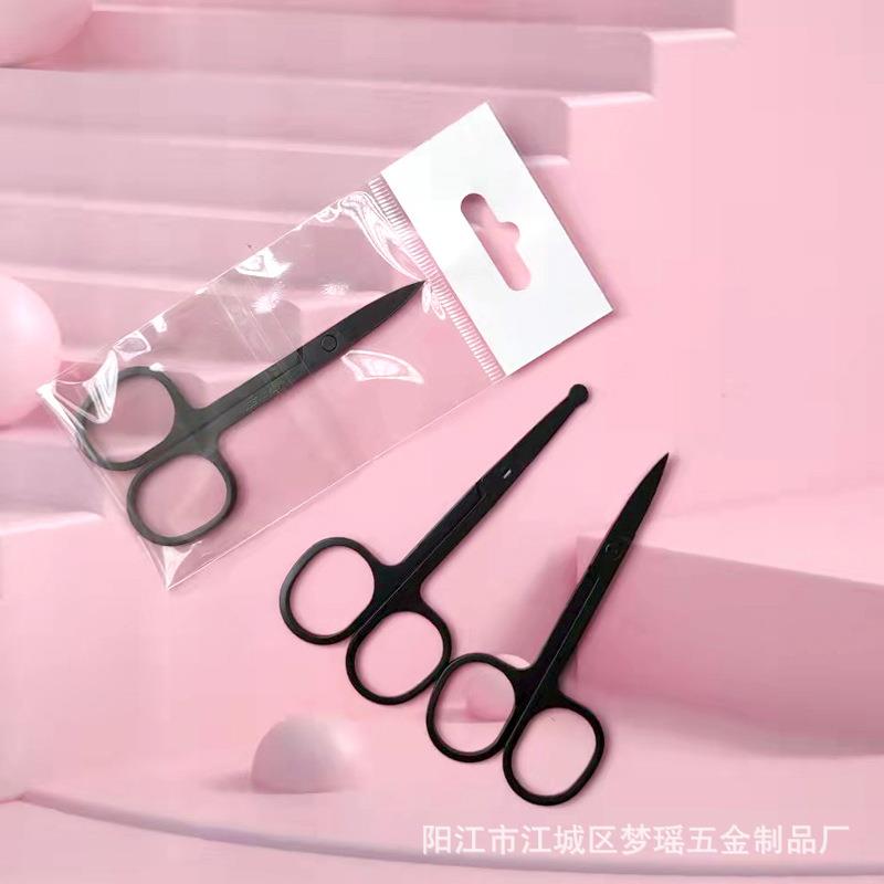Manufacturers spot black beauty scissors eyebrows beauty scissors eyebrow trimming eyebrows nose hair cutting pointed elbow small scissors