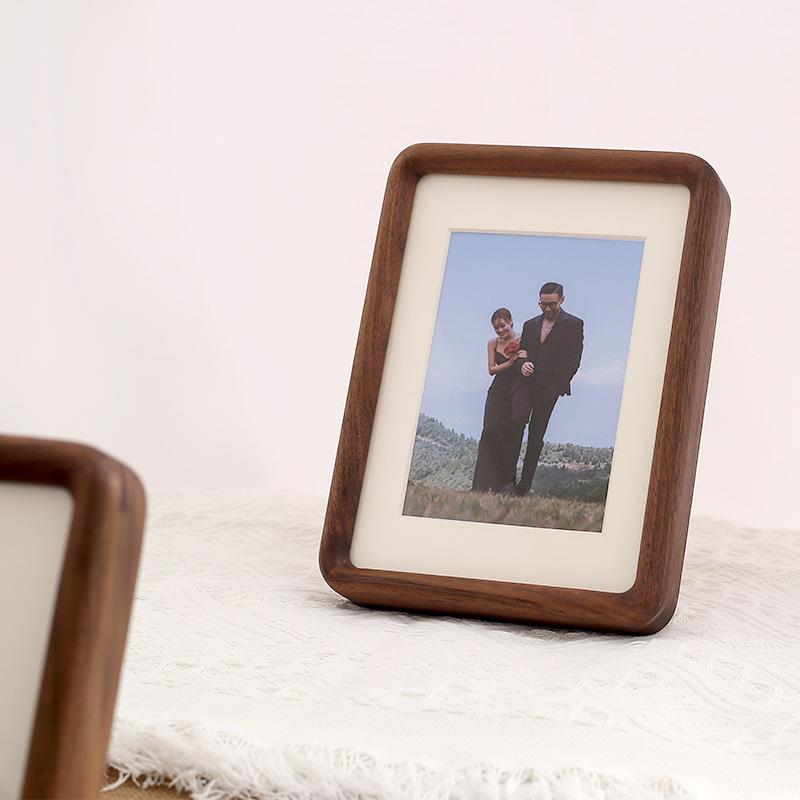Solid wood mortise and fillet desktop photo frame Framed Black Walnut Wood 780 Inch Picture Frame 6 Inch Children Photo Frame-Taobao