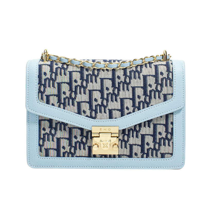 EMO Premium Light Luxury Denim Flip Bag Lock Single Shoulder 2021 New Fashion Cross Chain Bag Female Summer