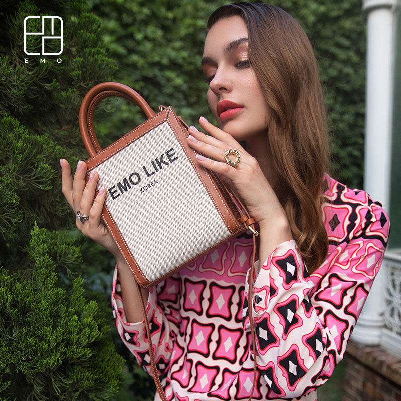 EMO dog tooth bag 2021 new advanced vintage letters mini music bag shoulder messenger bag female tote bag