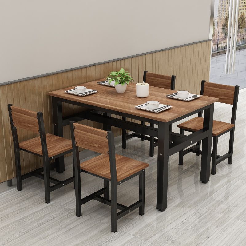 Dining table and chairs Home Restaurant rectangular combined table breakfast Small eating shop canteen snack restaurant 4 people 6 Restaurant table and chairs-Taobao