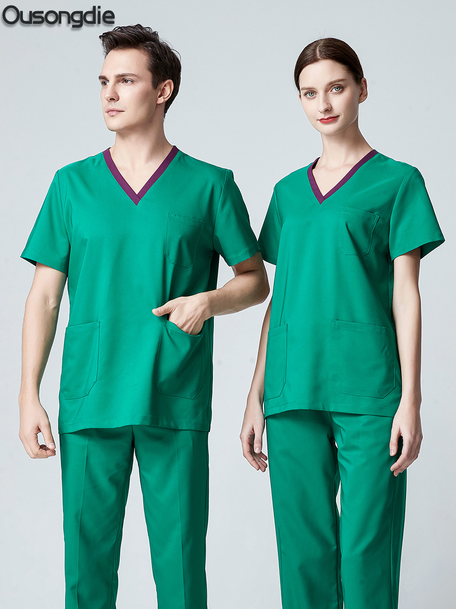 Ousongdi hand washing clothes High-end nurse clothes Two-piece suit Doctor operating room work clothes Isolation clothes Brush hand clothes Women
