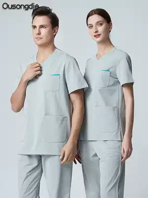 Operating room wash clothes women's long sleeves summer thin brush clothes short sleeve pet beauty Stomatology doctor work uniform