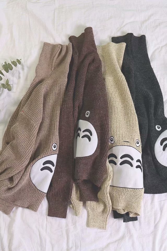Mùa thu đông 2018 mô hình phim hoạt hình rùa họa tiết áo len cao cổ nam và nữ bộ áo len rộng rãi thương hiệu áo len đôi áo khoác nam hàng hiệu
