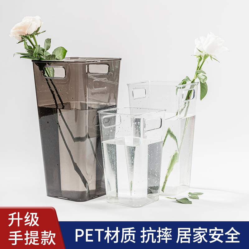 Wake Flower Barrel Transparent Acrylic Flower Shop Special Vase Deep Water Beekeeping Bucket Home Flowers Large Number Style Wake Up Silo-Taobao