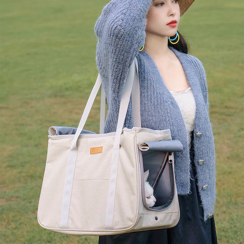 Cat Bag Hand Out Portable Pet Large Capacity Cat Bag Summer Breathable Cage Canvas Dog Bag Kitty supplies