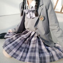 East Linshe original (July)Orthodox JK uniform plaid skirt College style pleated skirt Student skirt with silver thread