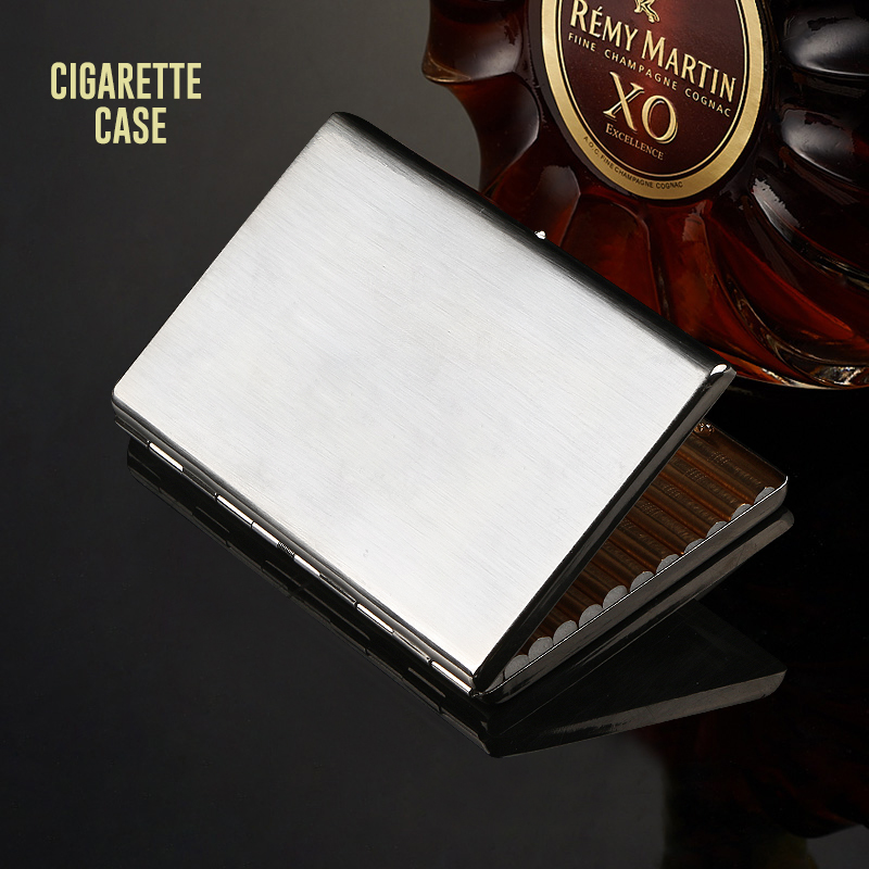 High-end Hong Kong brand ladies ultra-thin cigarette case 12 portable creative metal stainless steel cigarette case anti-pressure and moisture-proof