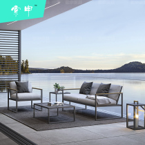 Outdoor Sofa Patio Combined Waterproof Sunscreen Outdoor Balcony Small House Type Iron Art Modern Teak Aluminum Alloy furniture