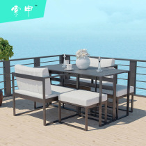 Balcony Small Table And Chairs One Table Two Chairs Tea Table Composition Kit Outdoor Patio Modern aluminium alloy Outdoor Sofa